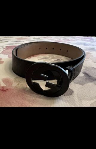 gucci belt 214351|Gucci Men’s Imprime Interlocking GG Logo Black Leather Belt .